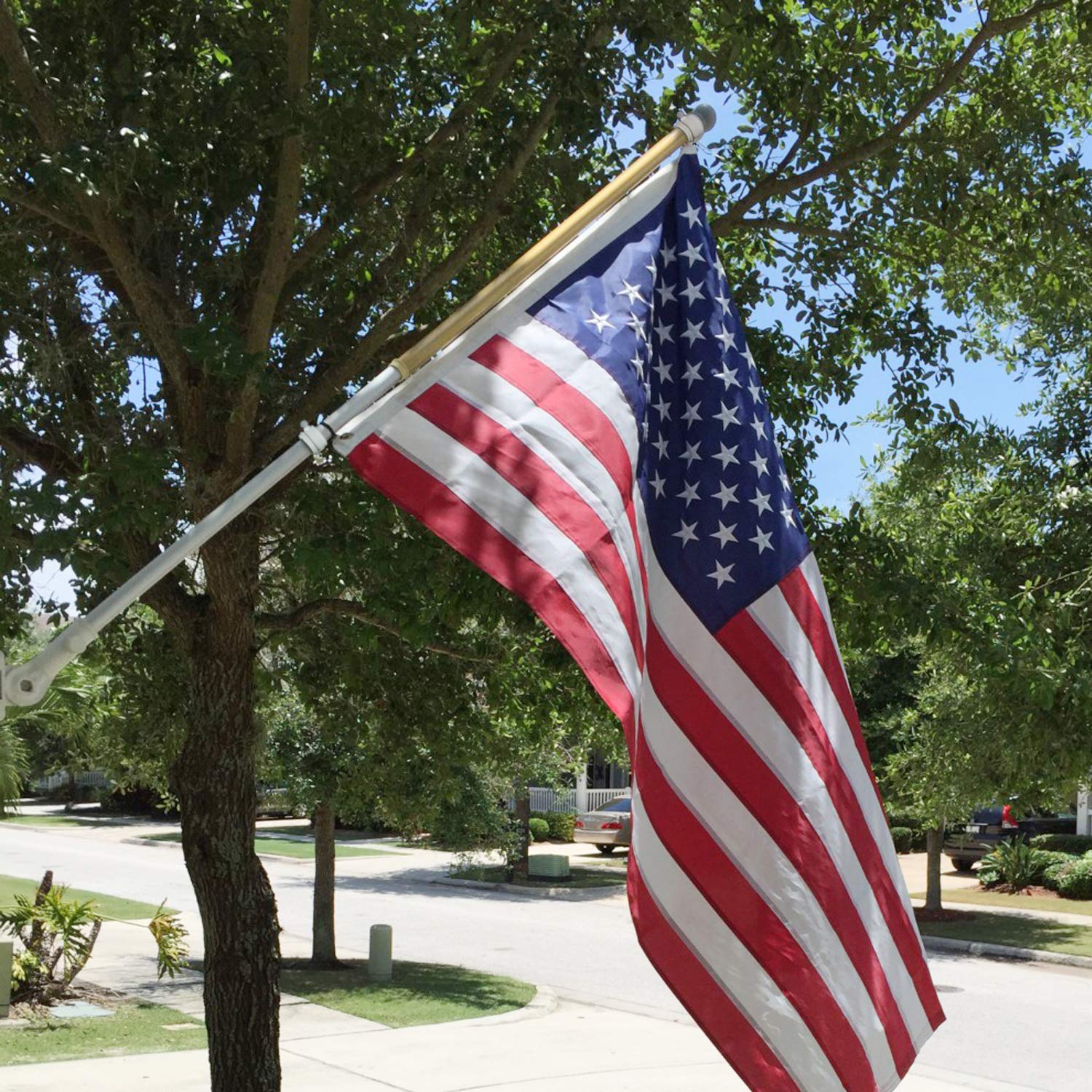 Secure pole mounting for quick flag changes during events