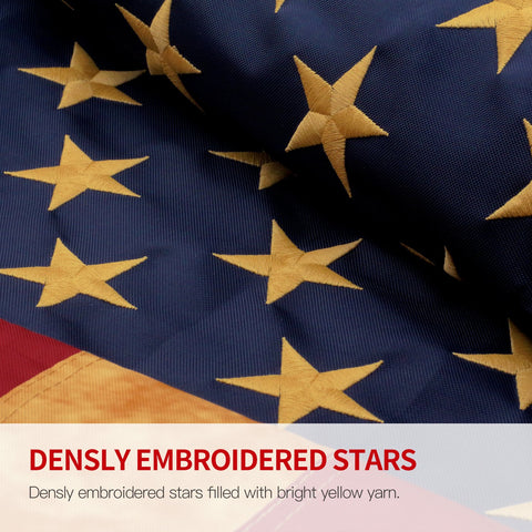 Anley sewn stripes detail flag showcases durable craftsmanship for long-lasting outdoor use.