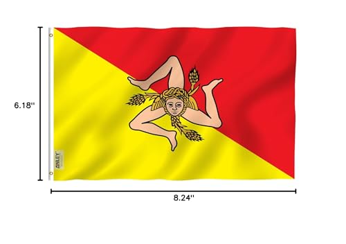 Anley Sicily flag packaging 3x5ft shows ready-to-hang setup.