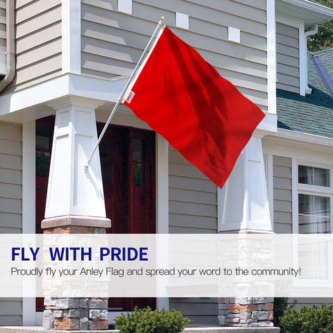 Anley solid red flag with canvas header and brass grommets for durability.