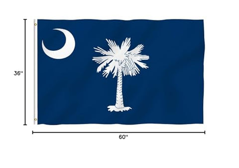 Anley South Carolina flag stitched edges detail enhances overall flag durability