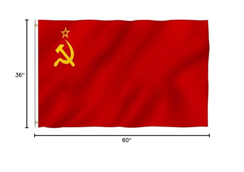 Anley Soviet flag polyester fabric close-up feels sturdy and smooth.