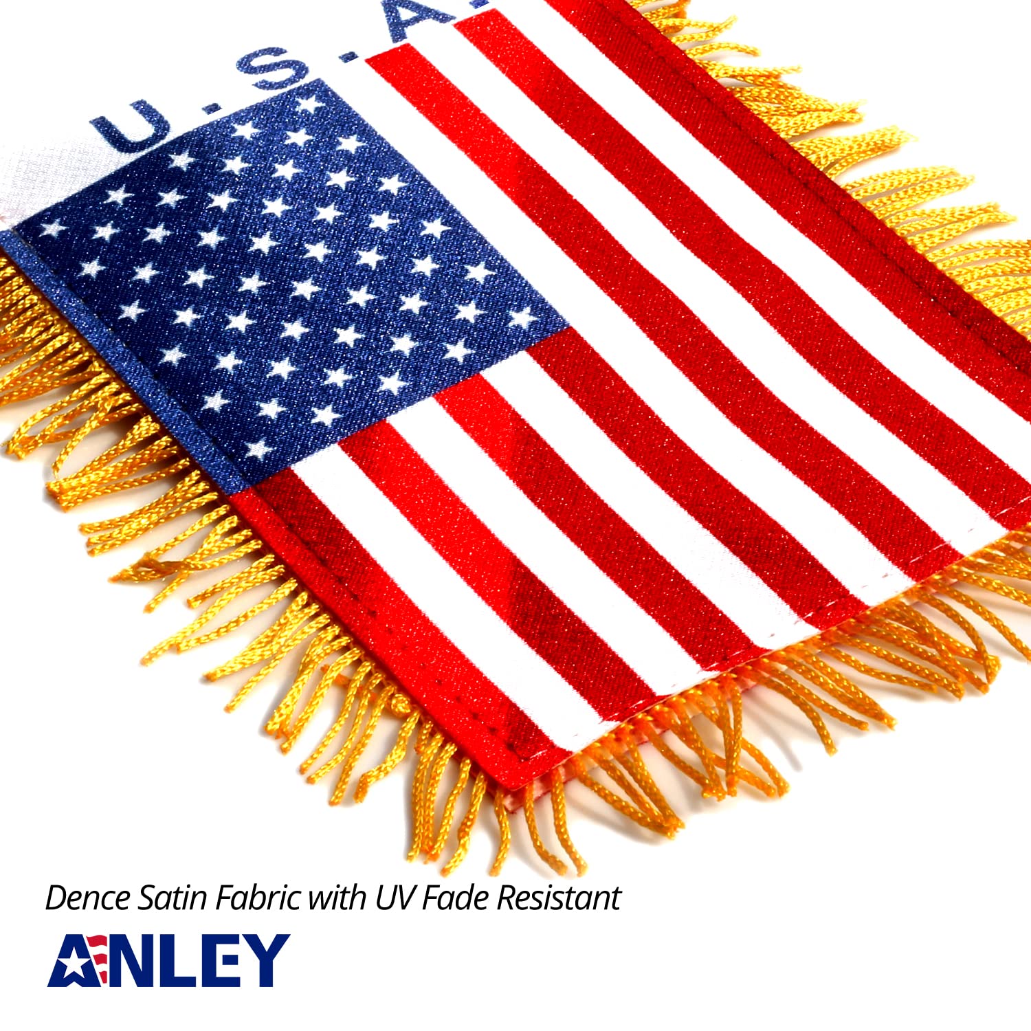 Anley flag with suction cup mount offers flexible placement on windows.