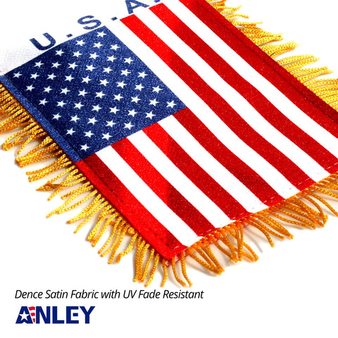 Anley flag with suction cup mount offers flexible placement on windows.