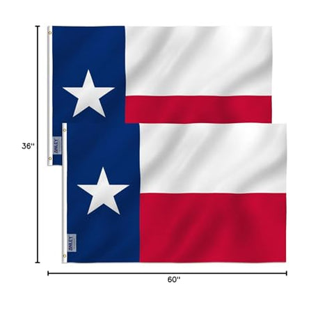 Anley Texas flag designed for outdoor use in varied weather.