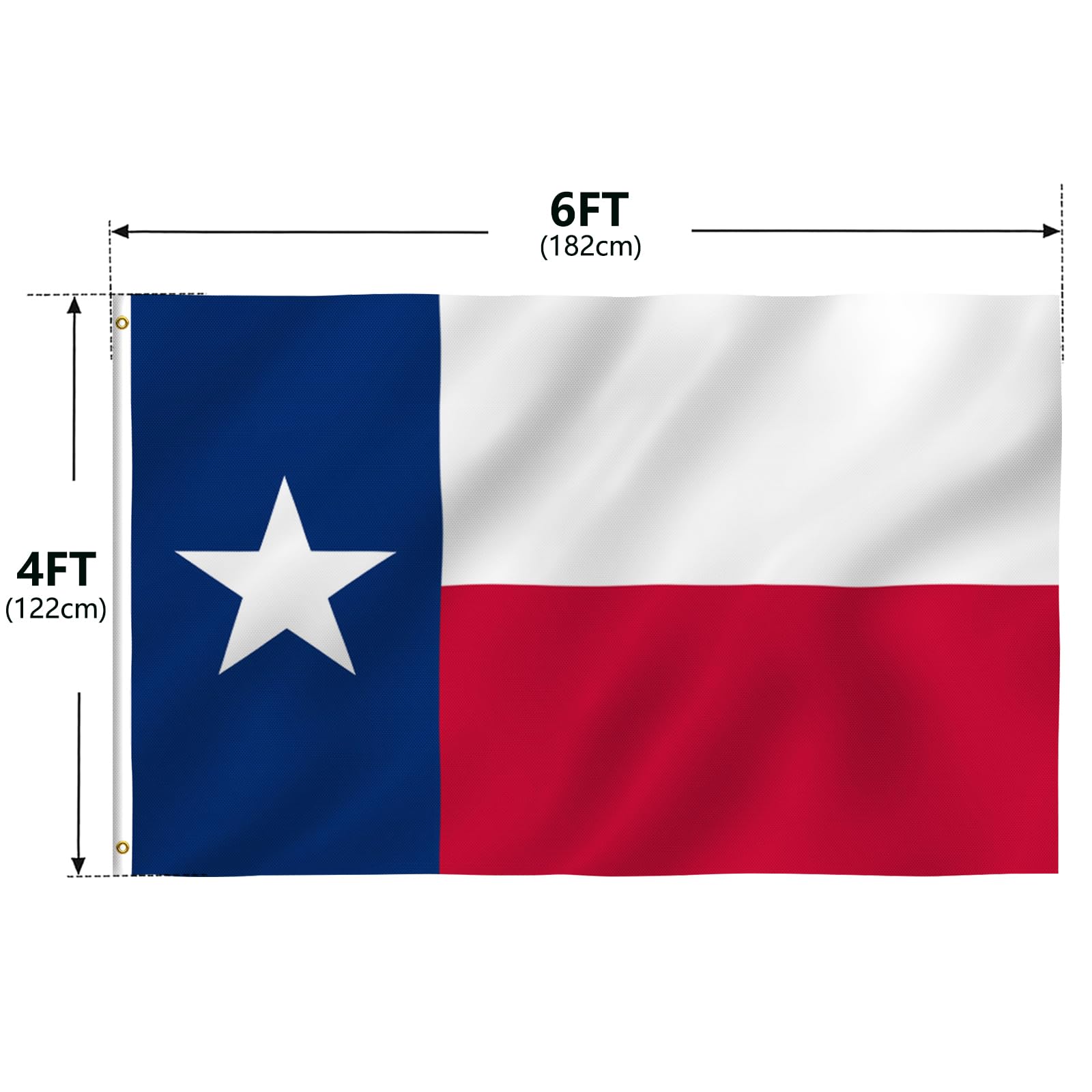Anley Texas flag ready to hang on a flagpole or wall