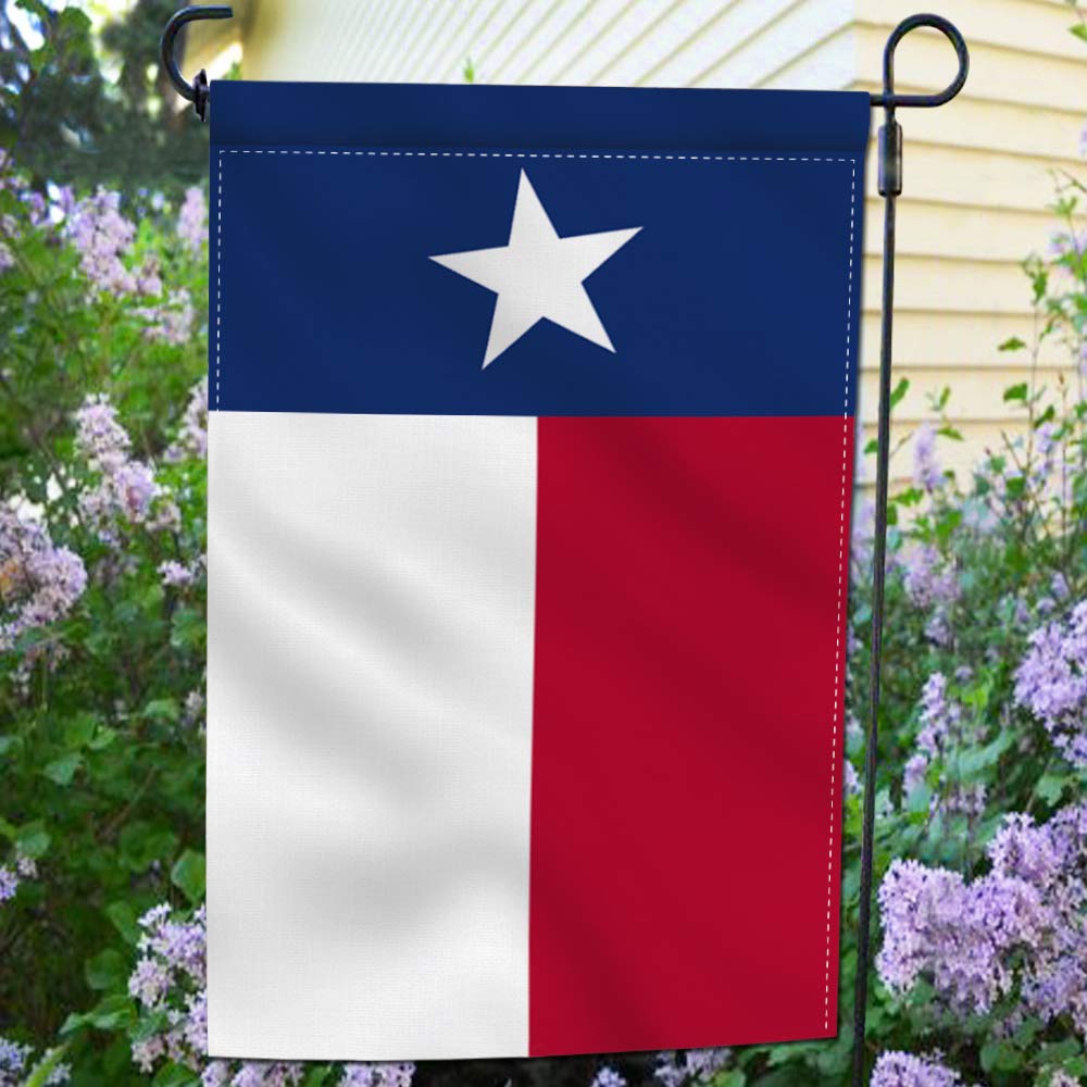 Anley Texas state garden flag back view showing double-sided print clarity.