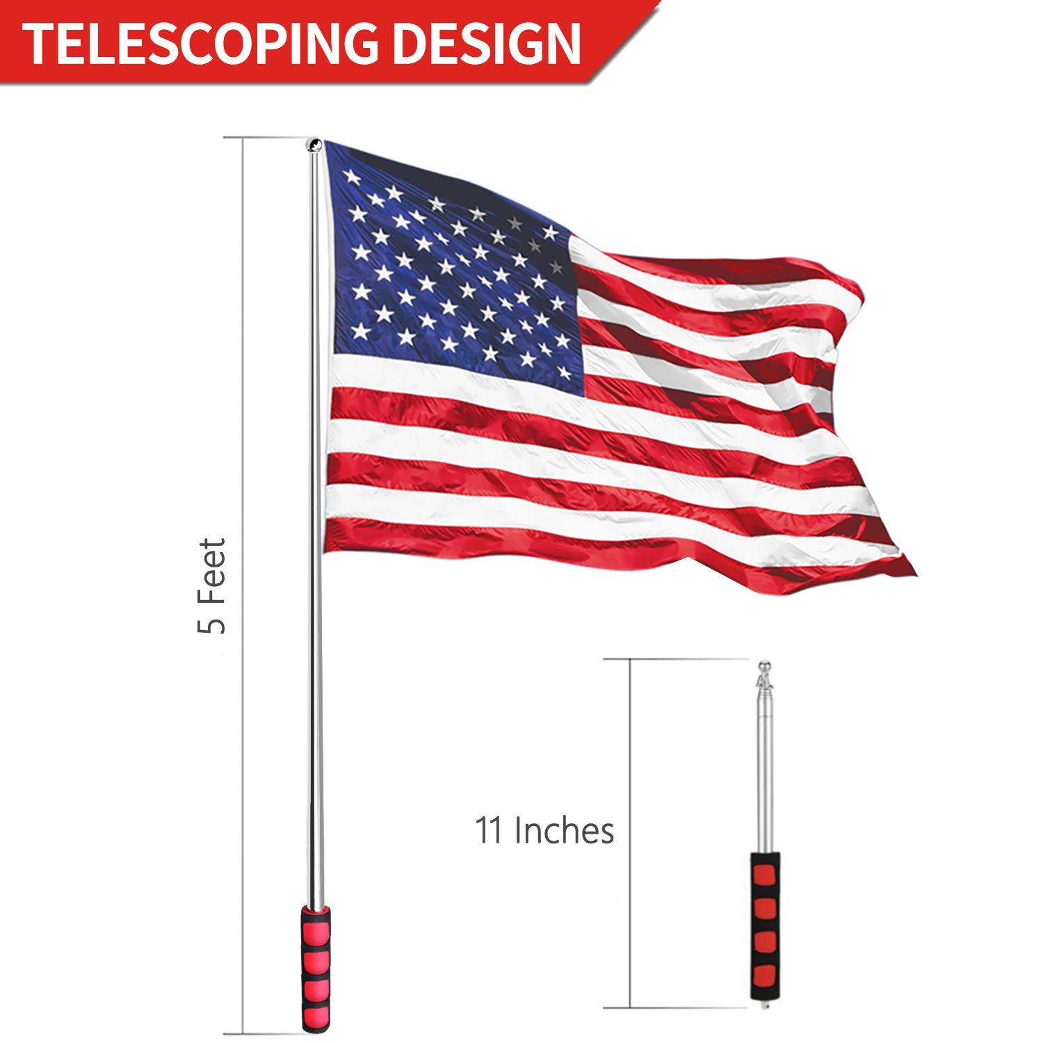 Anley flagpole textured rubber grip for comfortable handling