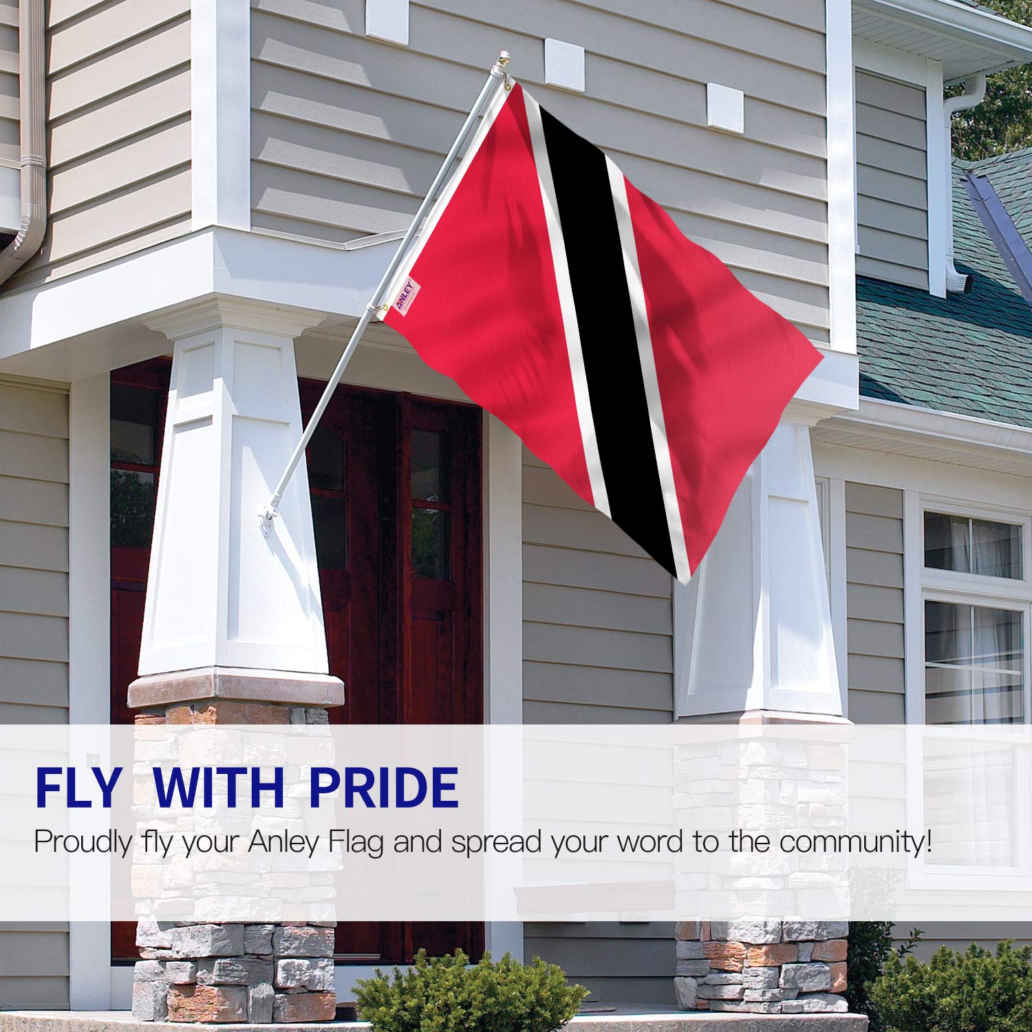 Anley Trinidad and Tobago flag close-up shows vivid print for outdoor use