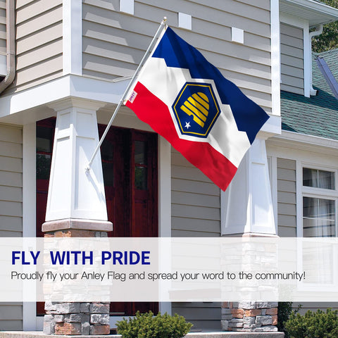 Anley Utah flag shows double-stitched edges for lasting wear.
