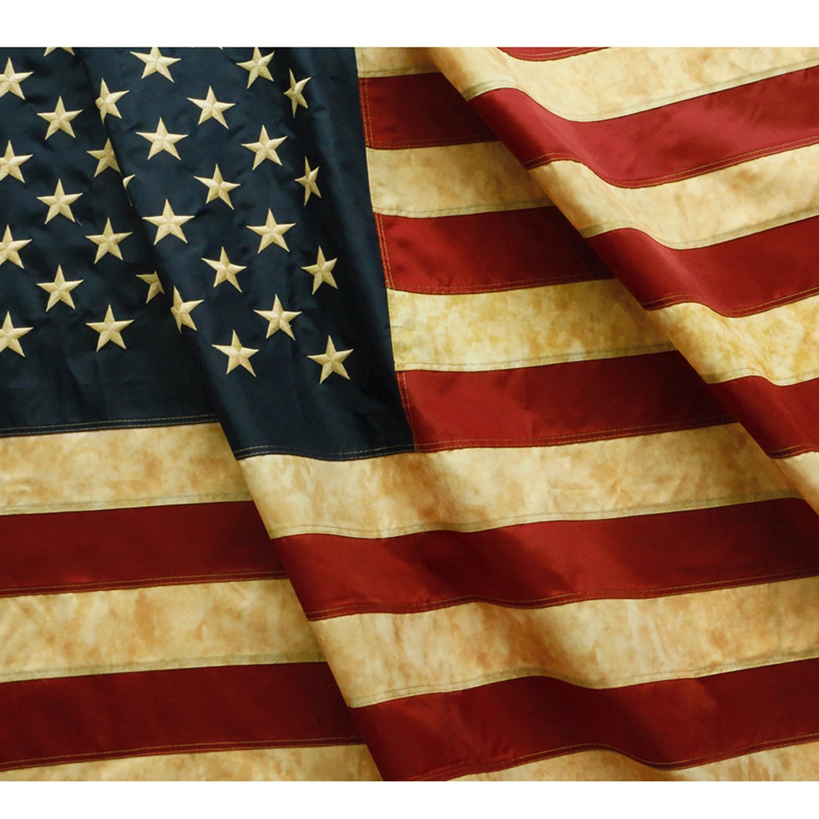 Anley vintage tea-stained flag 3x5ft for patriotic display.