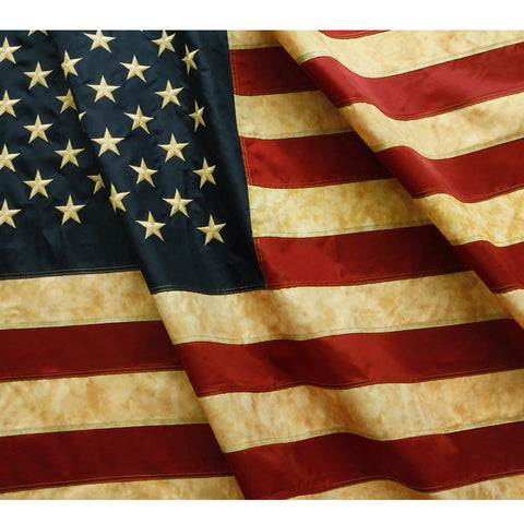 Anley vintage tea-stained flag 3x5ft for patriotic display.