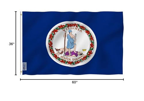 Anley 3x5 Virginia flag designed for gentle wind displays.