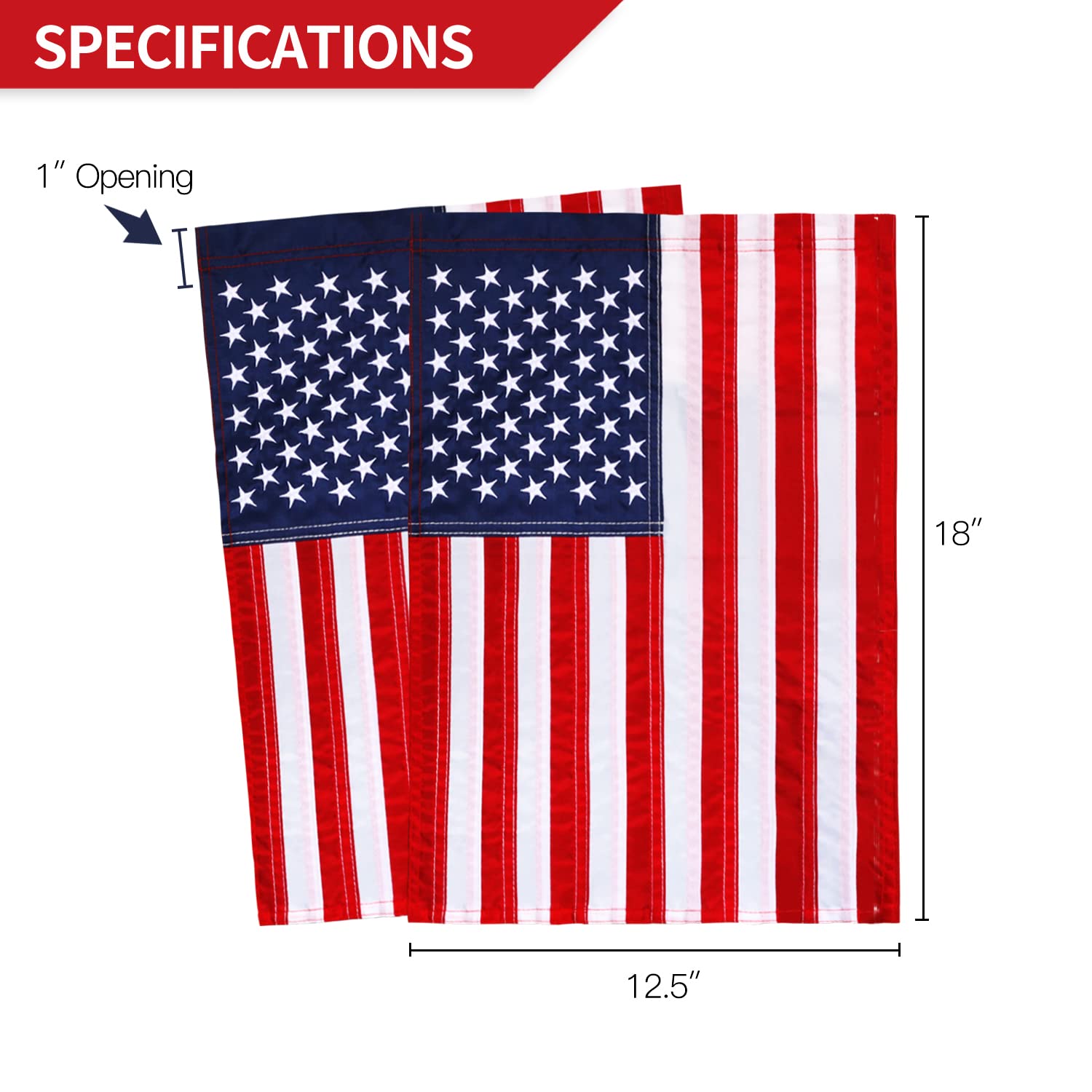 Anley Weather-resistant polyester flag withstands rain and sun outdoors.