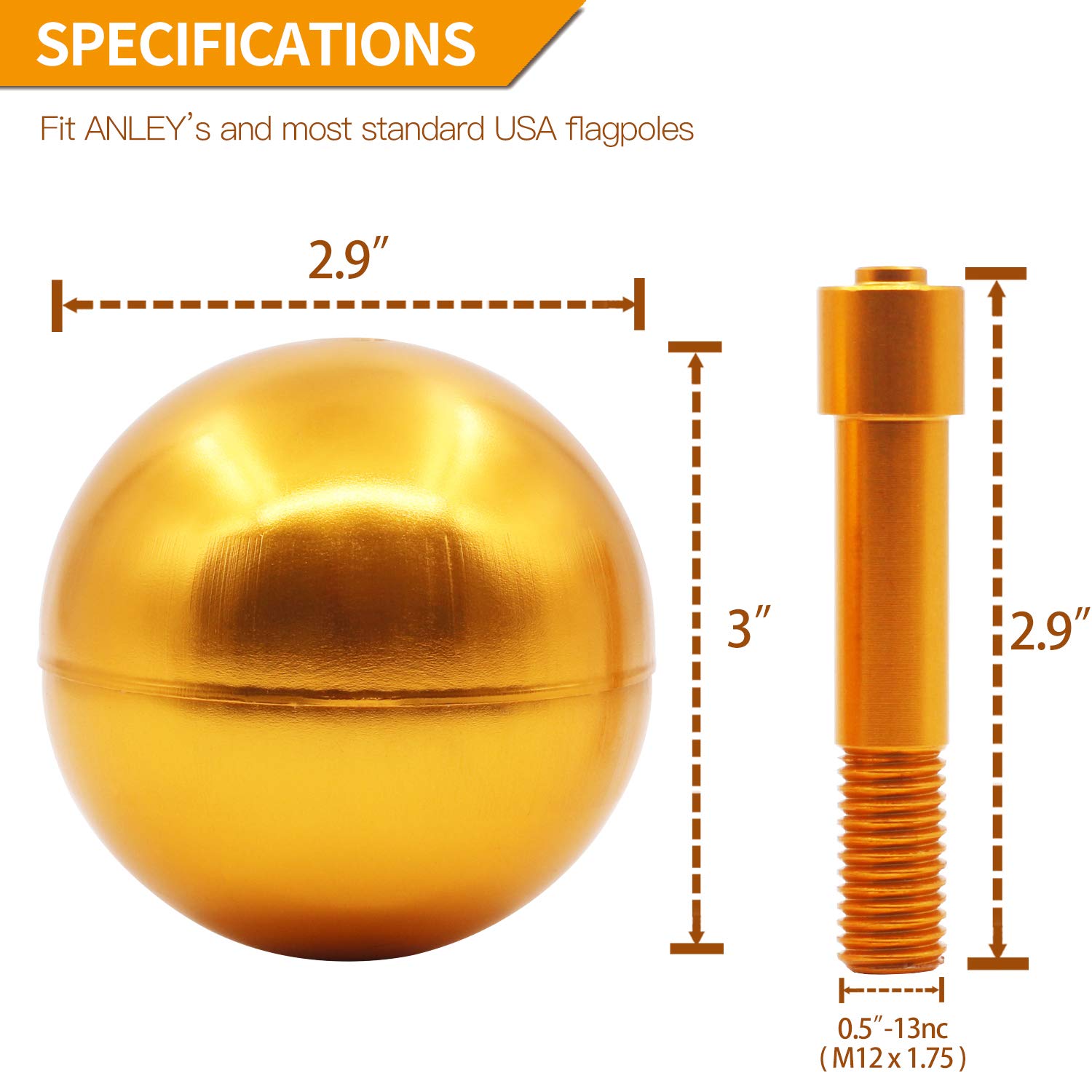 Anley weatherproof flagpole topper protects your pole from rain and sun exposure.
