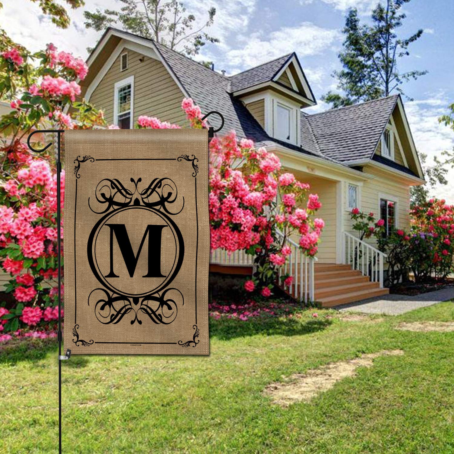 Anley weatherproof monogram flag resists rain and sun