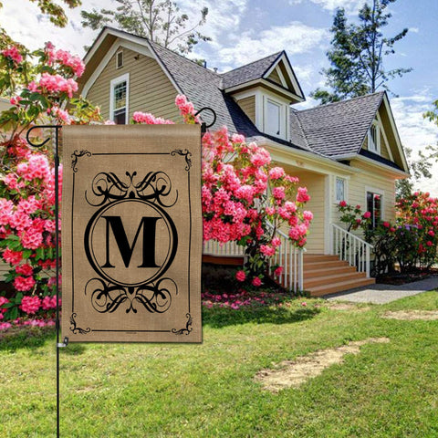Anley weatherproof monogram flag resists rain and sun