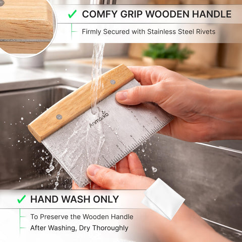 Anmarko griddle scraper for flat tops and BBQ cleanup