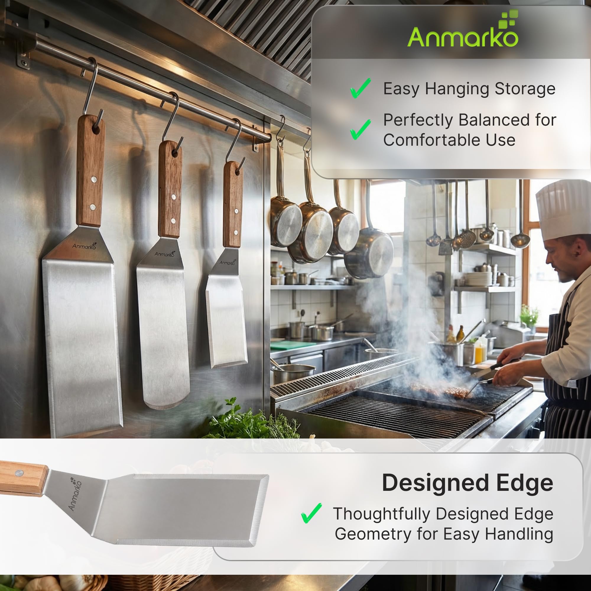 Anmarko kitchen bench scraper spatula aiding clean transfers