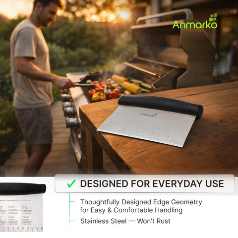Anmarko teppanyaki grill scraper suited for home and professional kitchens.