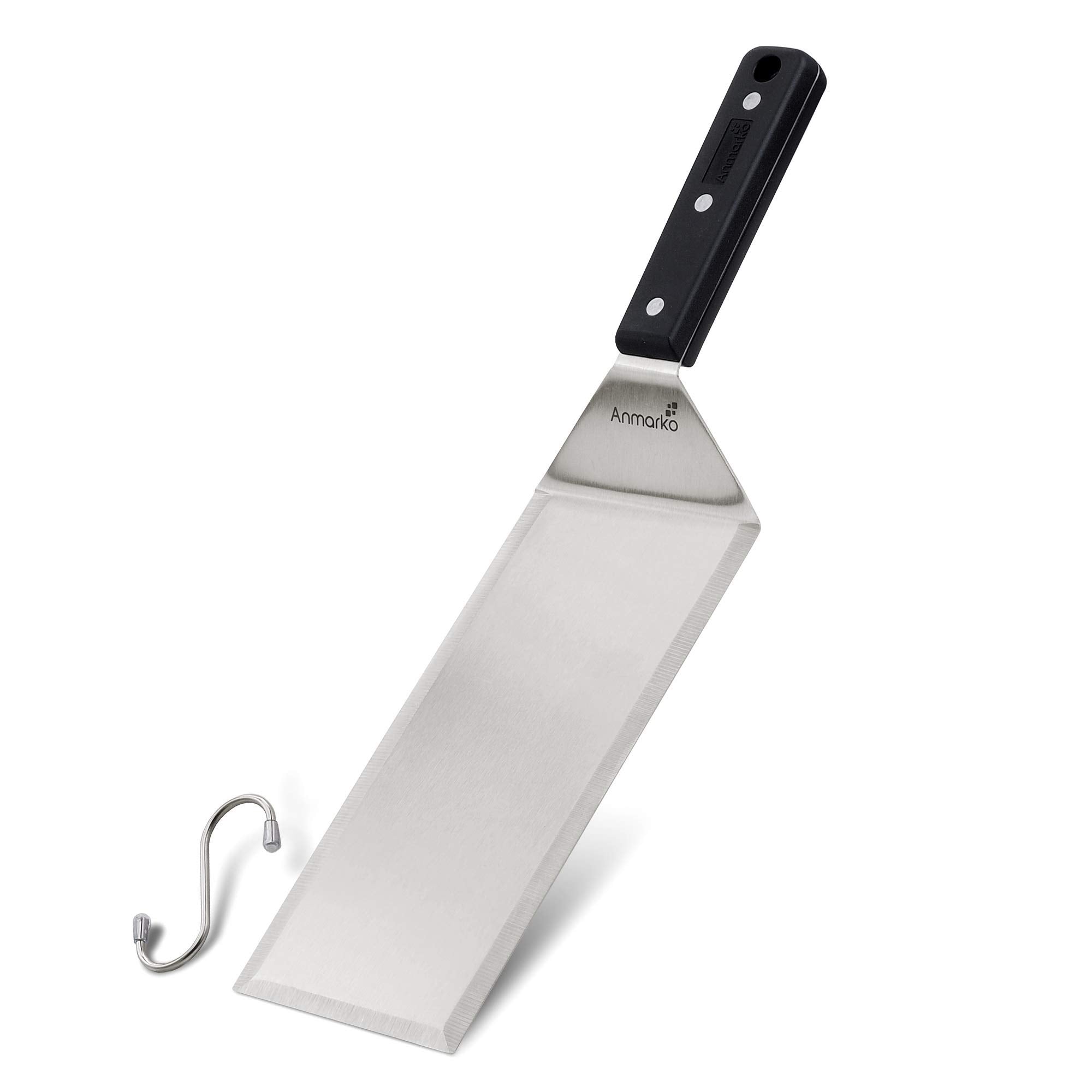 Anmarko Turner 4x8 stainless spatula with ergonomic handle for professional grilling