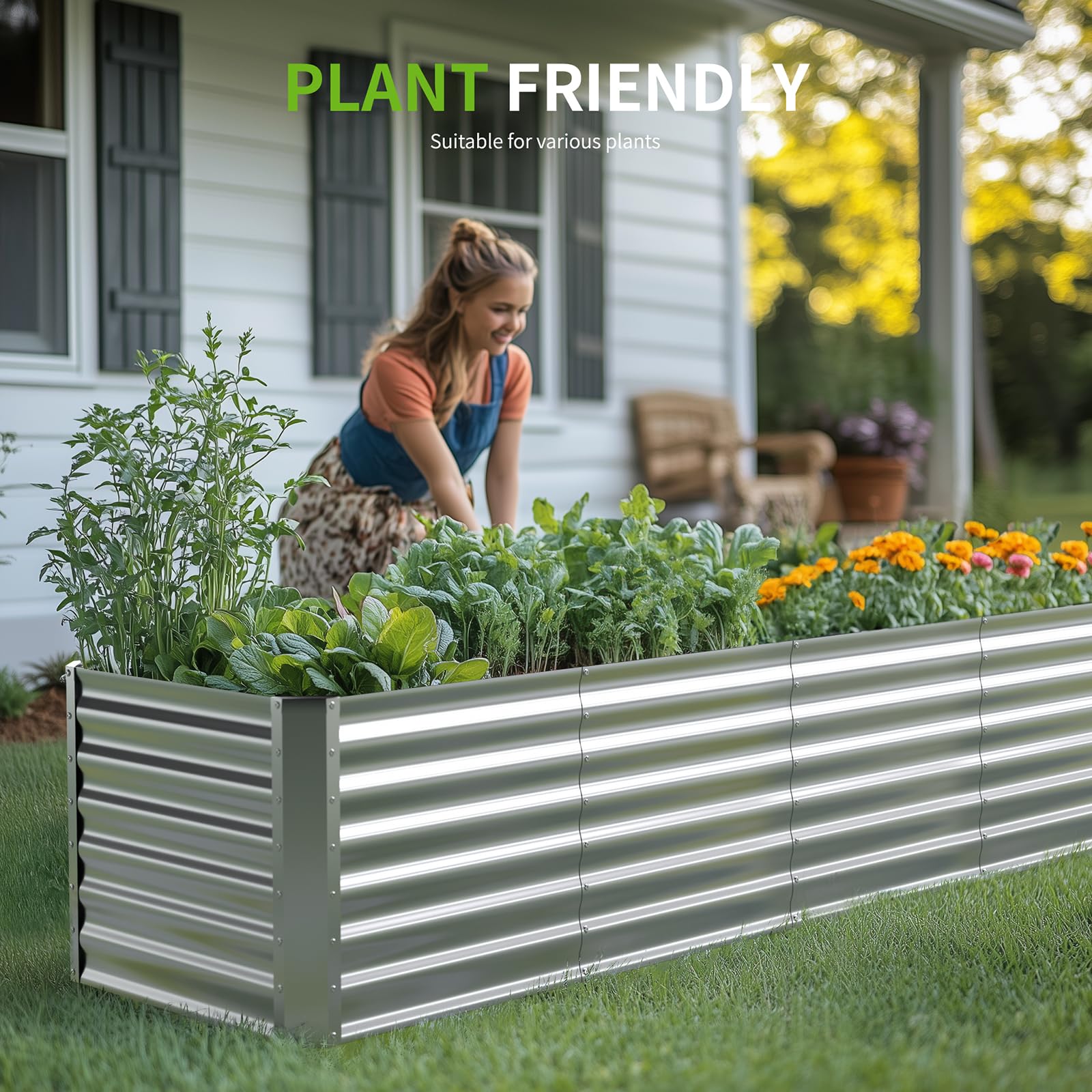 Anmiro 8x2x2ft planter kit featuring wing-nut assembly for quick setup.