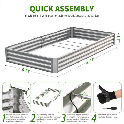 Anmiro raised garden bed assembly with wing nut design enables quick setup