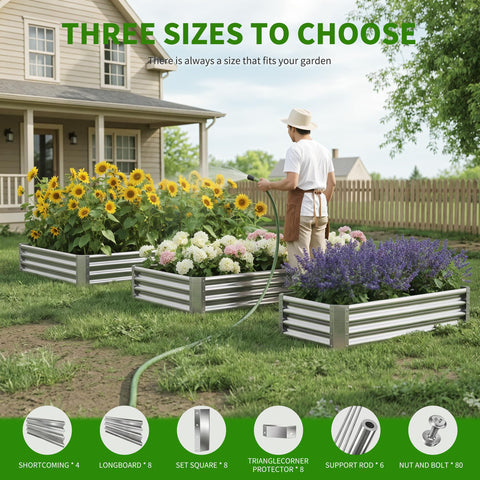 Anmiro galvanized raised bed edge with rubber trim protects hands