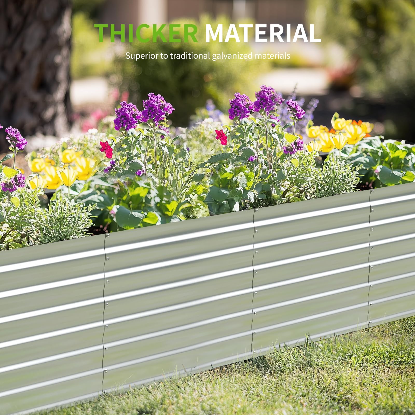 Anmiro raised bed showing interlocking panels for sturdy assembly.