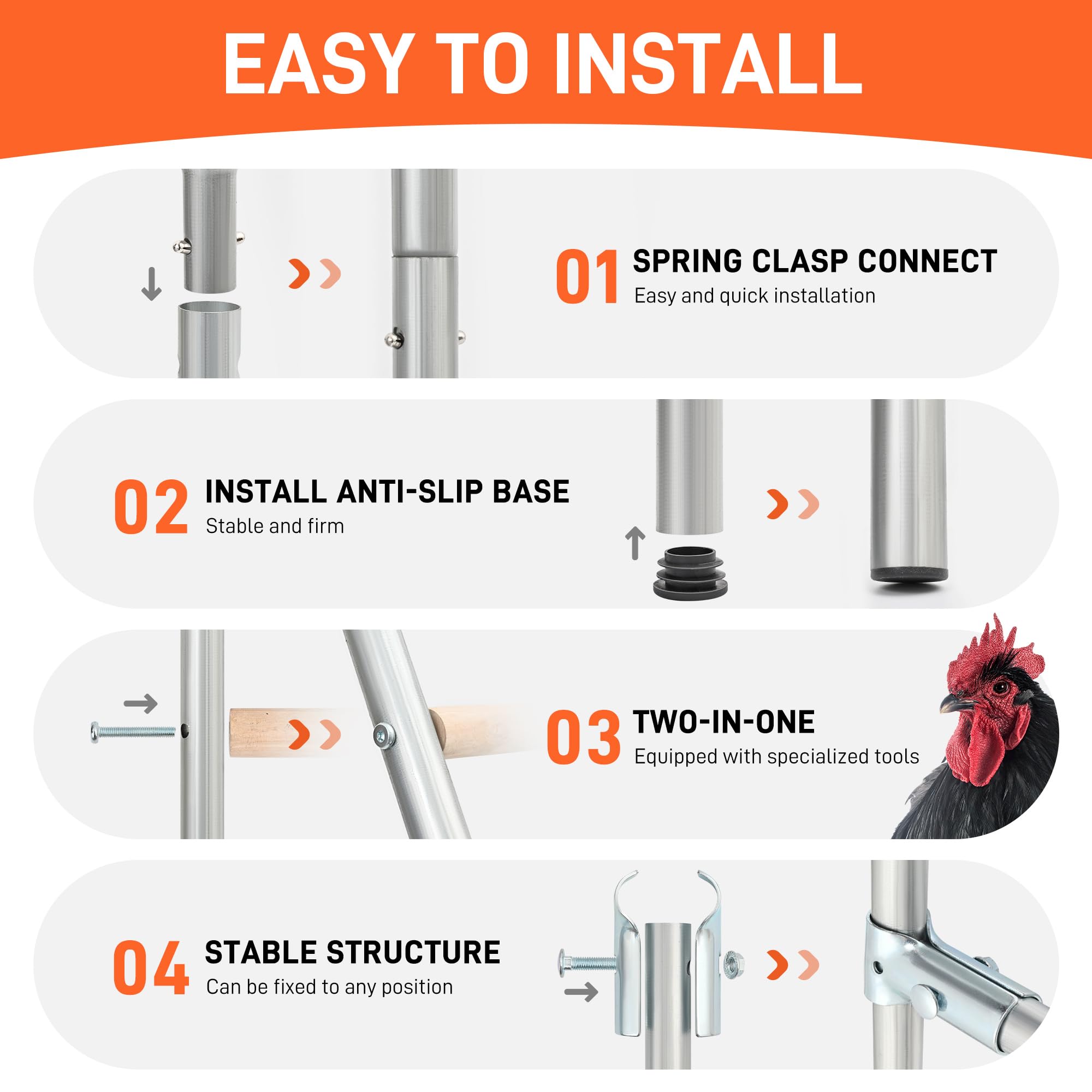 ANNDING chicken roosting bars swing overall 55inch height in backyard setup