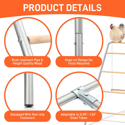 ANNDING chicken roosting bars swing frame detail with galvanized pipes