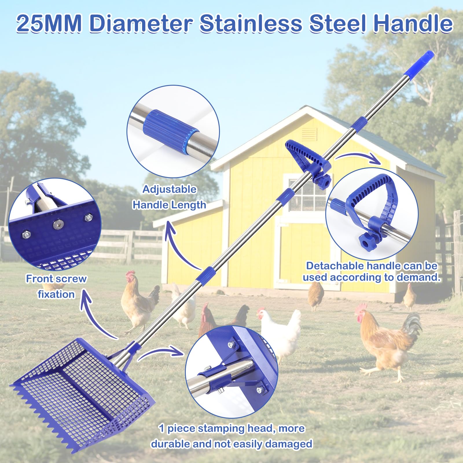 ANNDING durable-metal construction supports heavy-duty cleanup in yards.