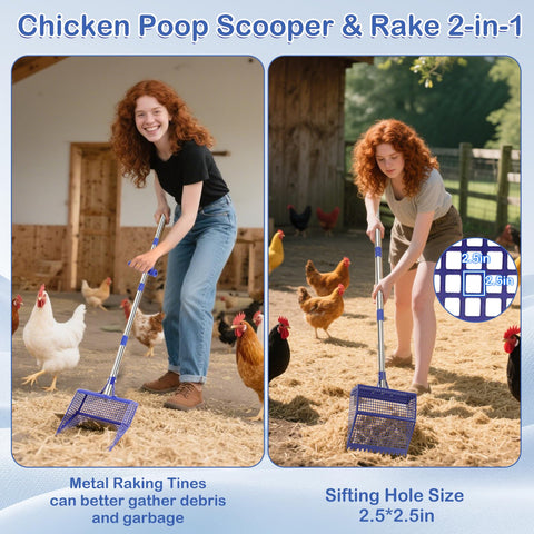 ANNDING versatile tool reduces bending when tidying kennels and coops.