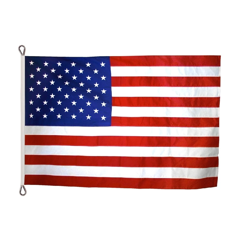Annin Flagmakers 2750 Tough-Tex flag with open weave lets wind pass through.