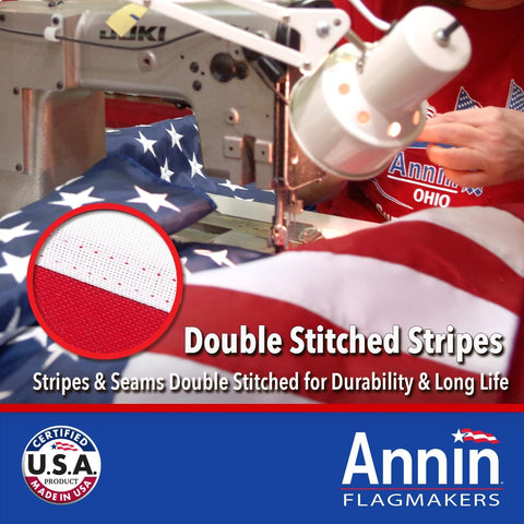 Annin Flagmakers open-weave polyester flag designed for wind-through performance.