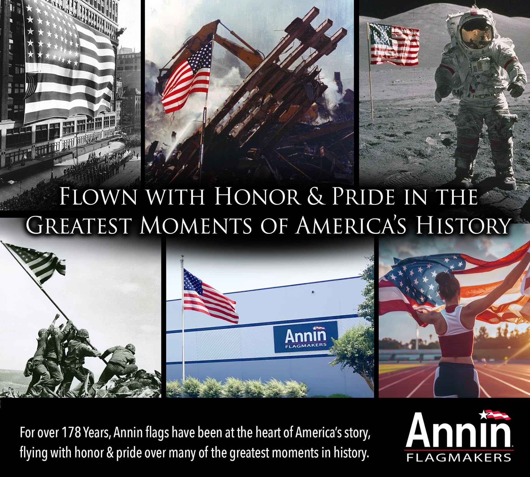 Factory-made in the USA by Annin Flagmakers at VA and OH plants