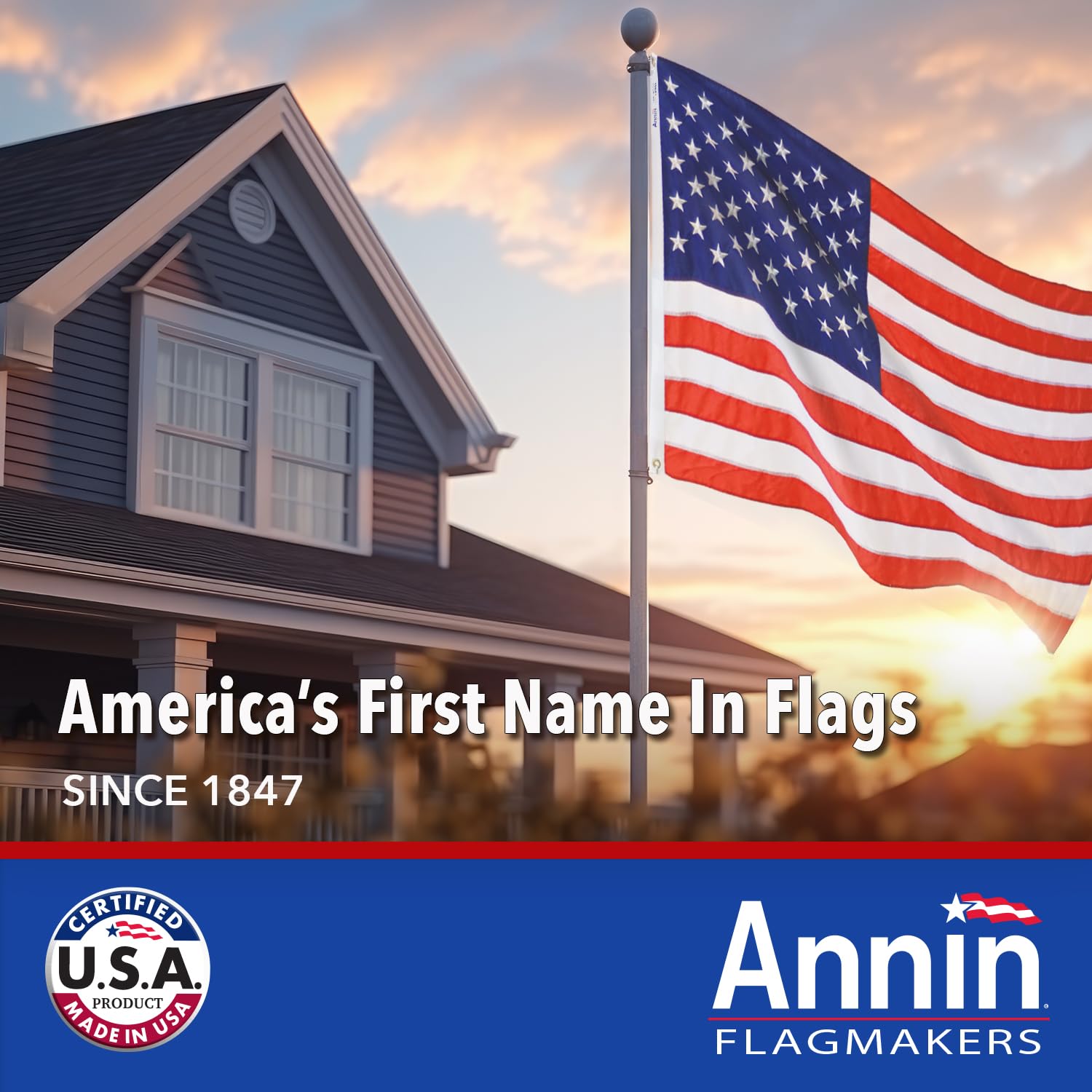 Annin Flagmakers USA flag factory scene highlighting domestic craftsmanship
