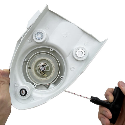 Annolai concrete cut-off saw recoil starter in action for reliable starts.