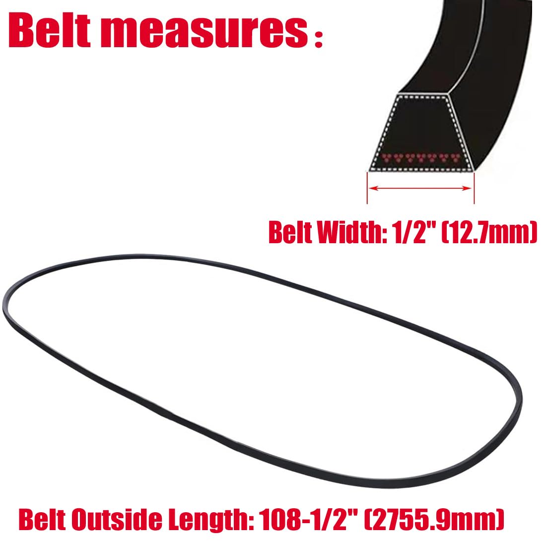 Annolai enduro-series deck belt for XT1/XT2 decks provides durability.