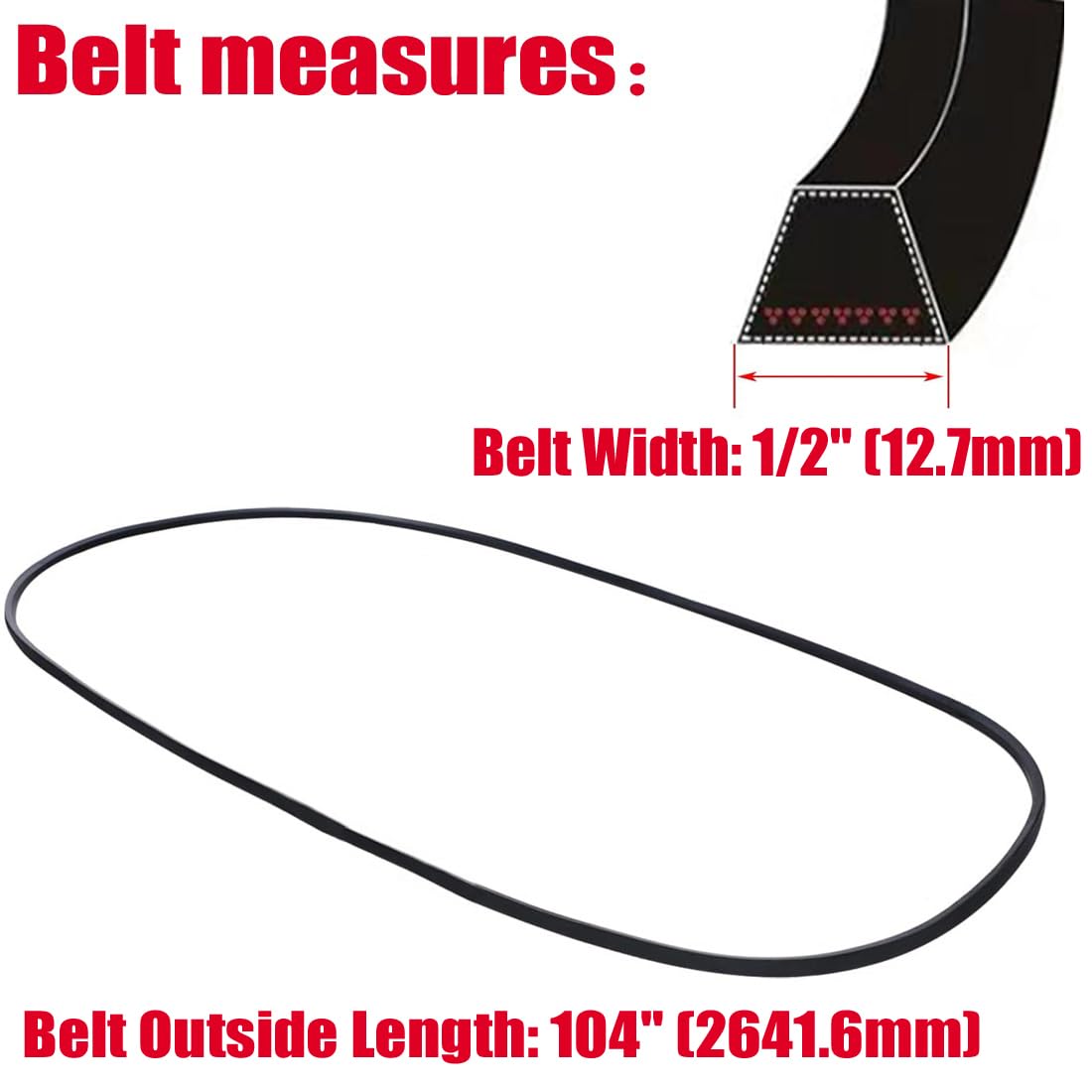 GX20072 replacement belt suitable for LA100 LA105 LA110 tractors.