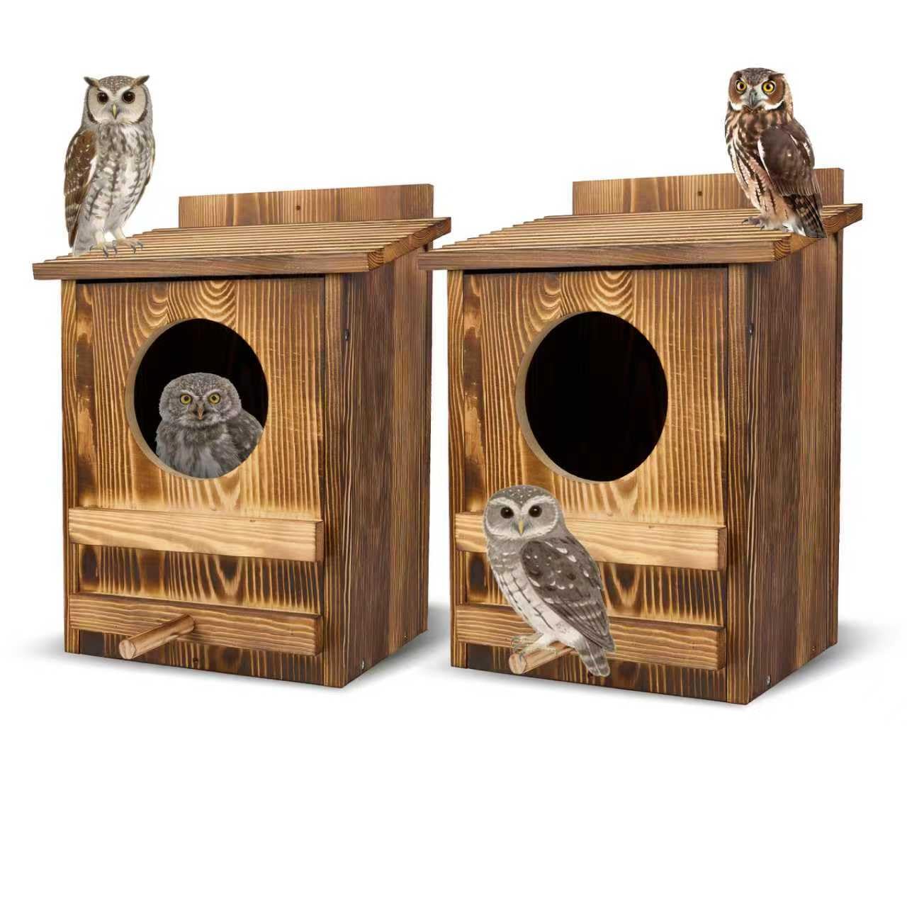 AnNowshua Ling Owl Houses outdoors nesting box provides a durable habitat for wild owls.