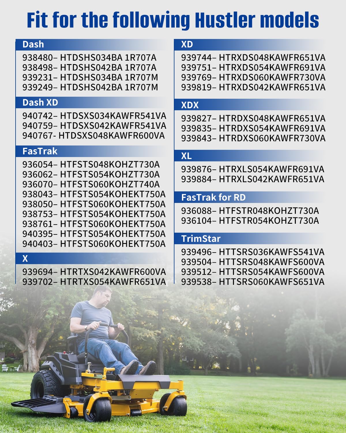 ANODZU 606445 suited for FasTrak X XD XDX XL lawn equipment durability and fit