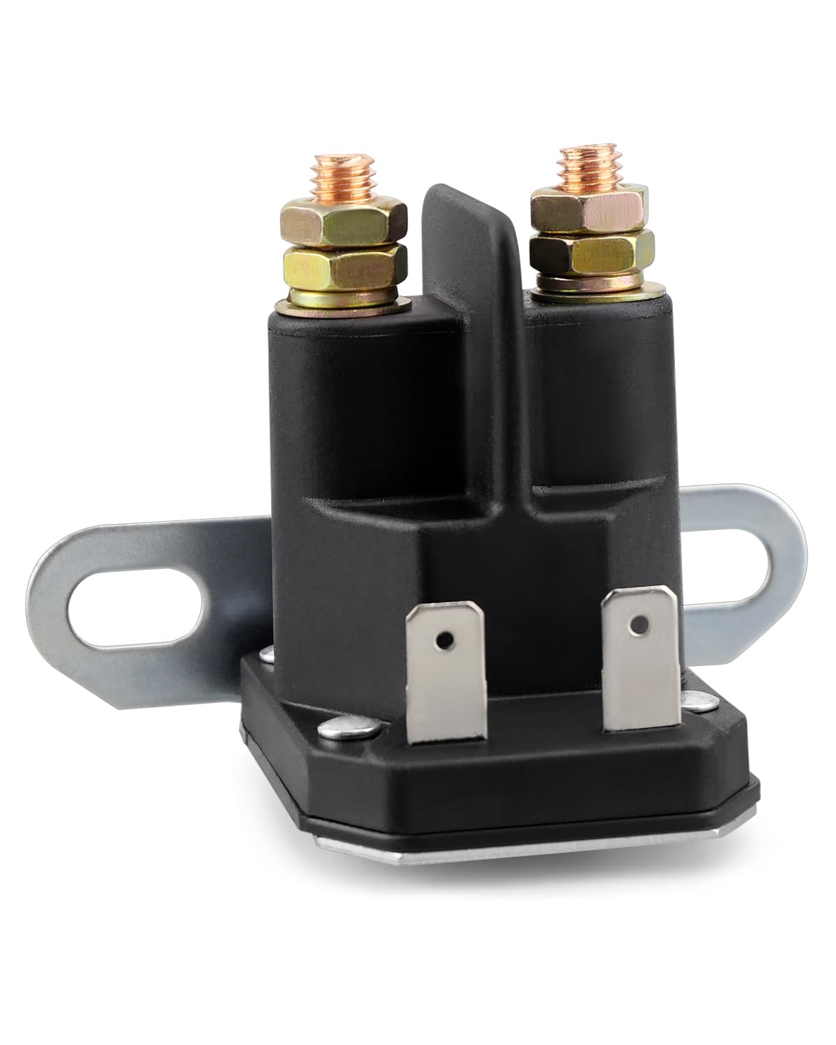 ANODZU 606445 starter solenoid closeup showing durable ABS and copper wiring for reliable lawn mower starts