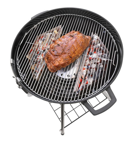 Anokeditsen Originals Charcoal Basket in use demonstrates direct indirect grilling flexibility