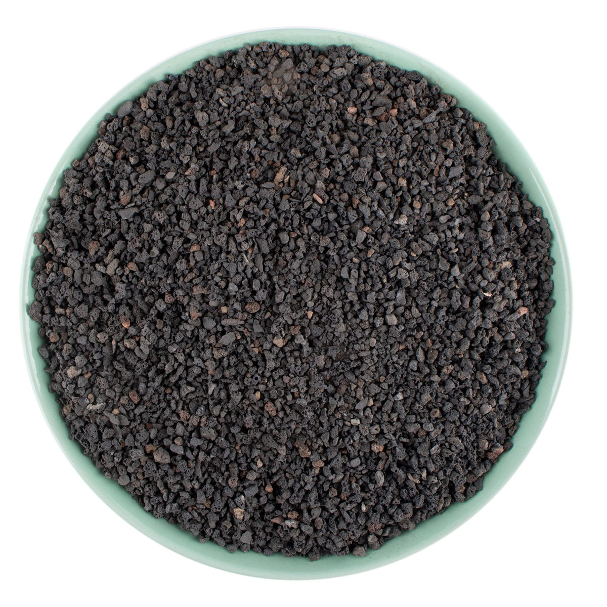 Anothera 3lb Black Lava Rock front view showing porous texture for drainage