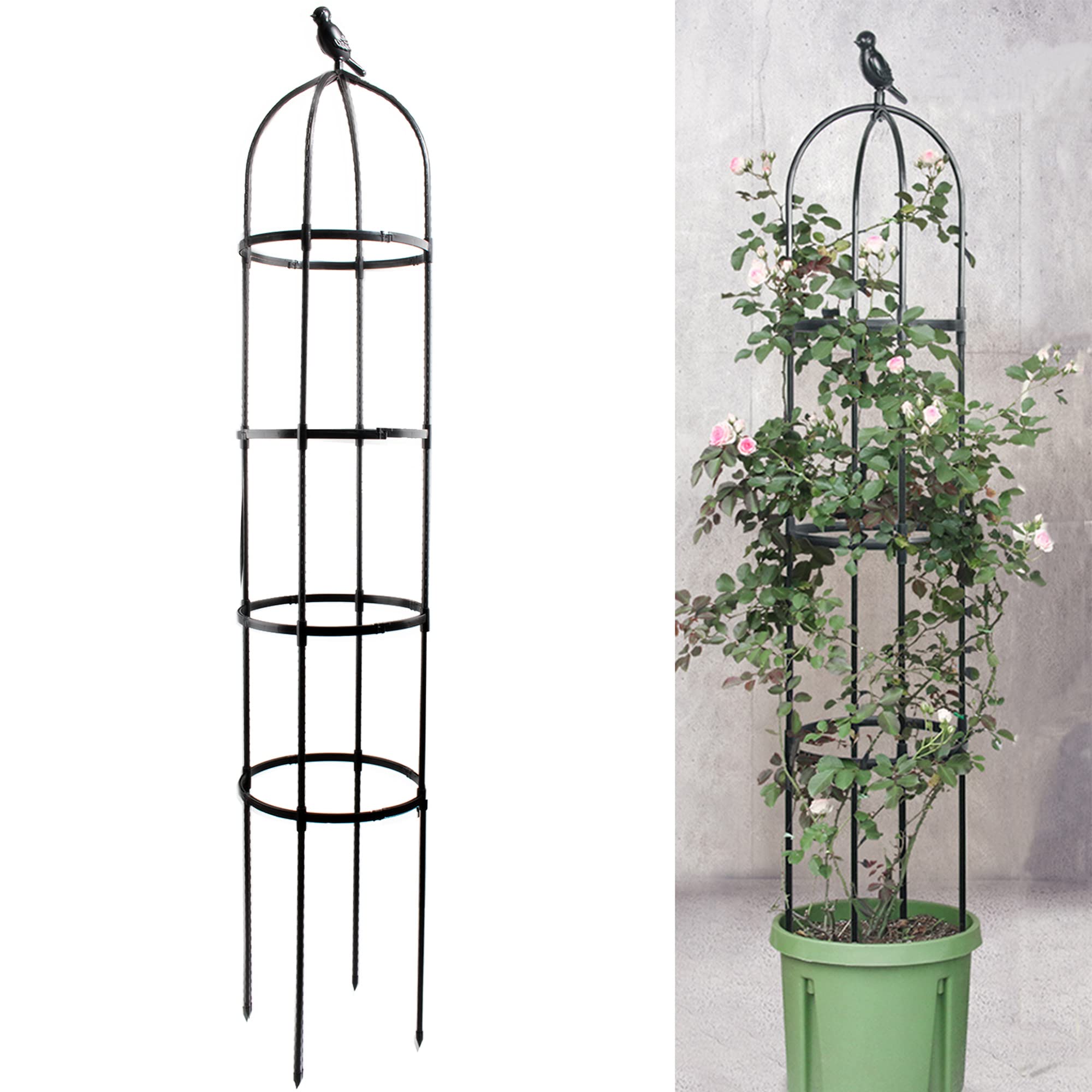 Anothera 6ft garden obelisk trellis, easy assembly for vertical gardening.