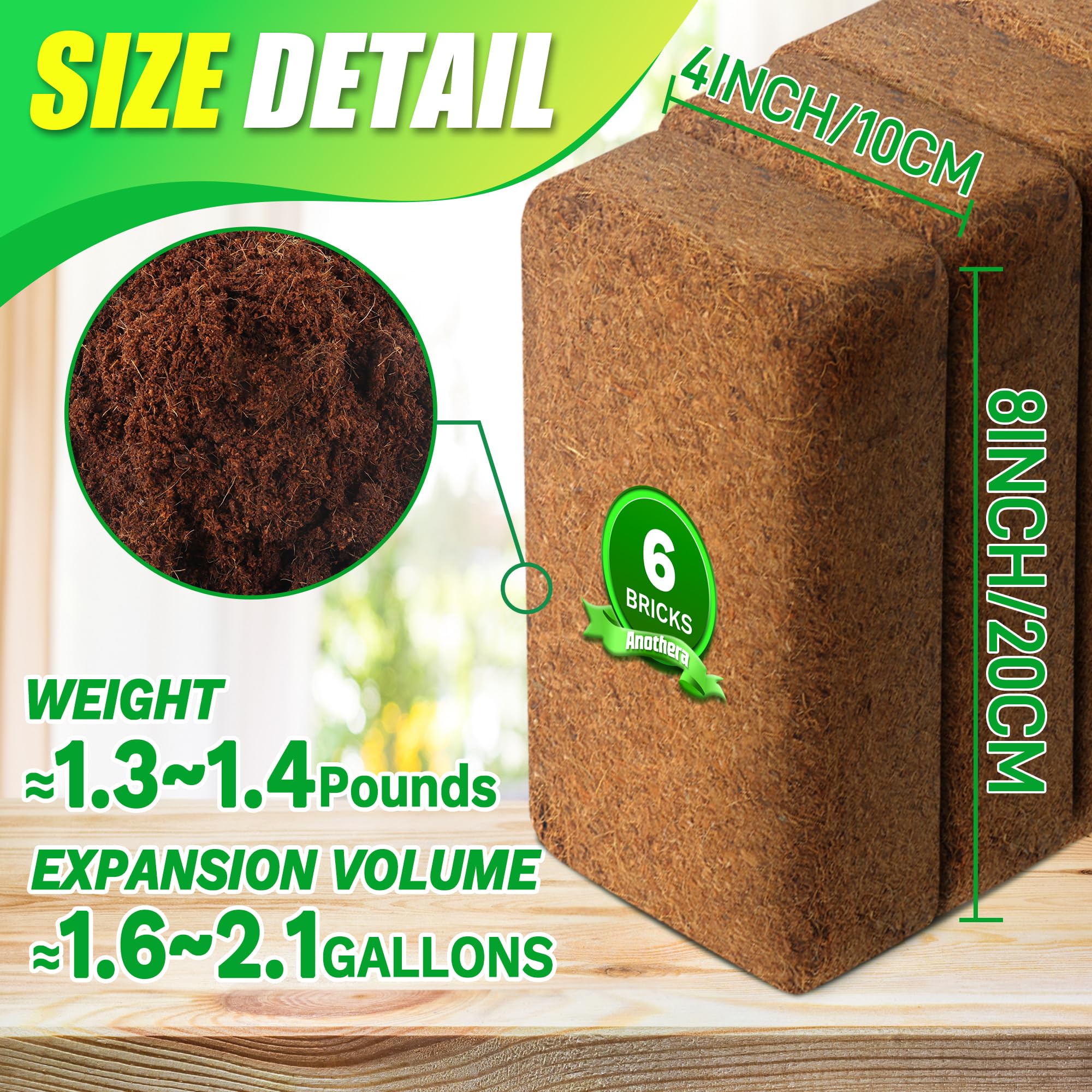 Anothera Coir Brick packaging saves storage space in urban gardens.