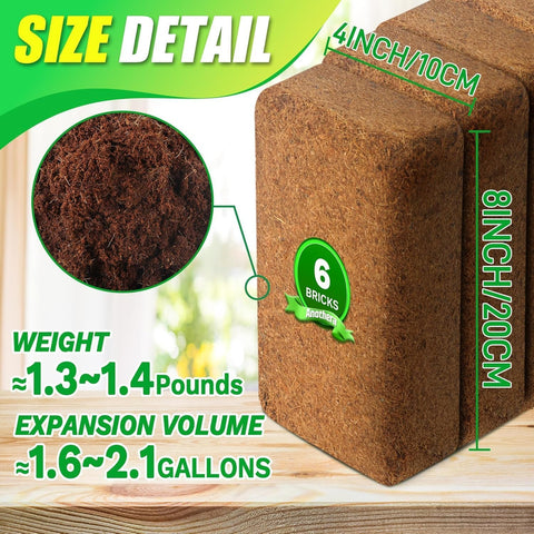 Anothera Coco Coir Bricks expansion to 2.3 gallons enables versatile planting setups.