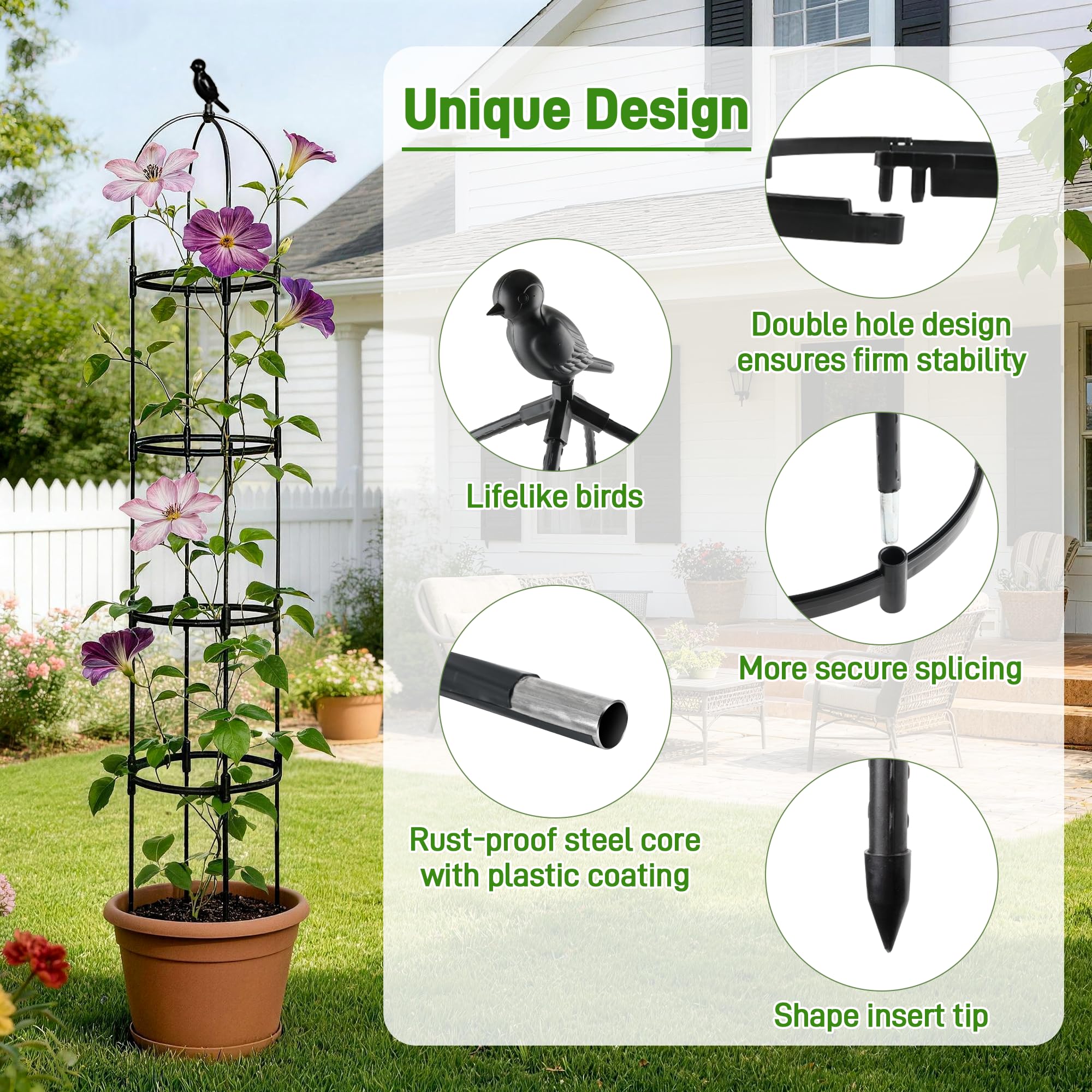 Anothera plastic-coated trellis protects metal while guiding growth