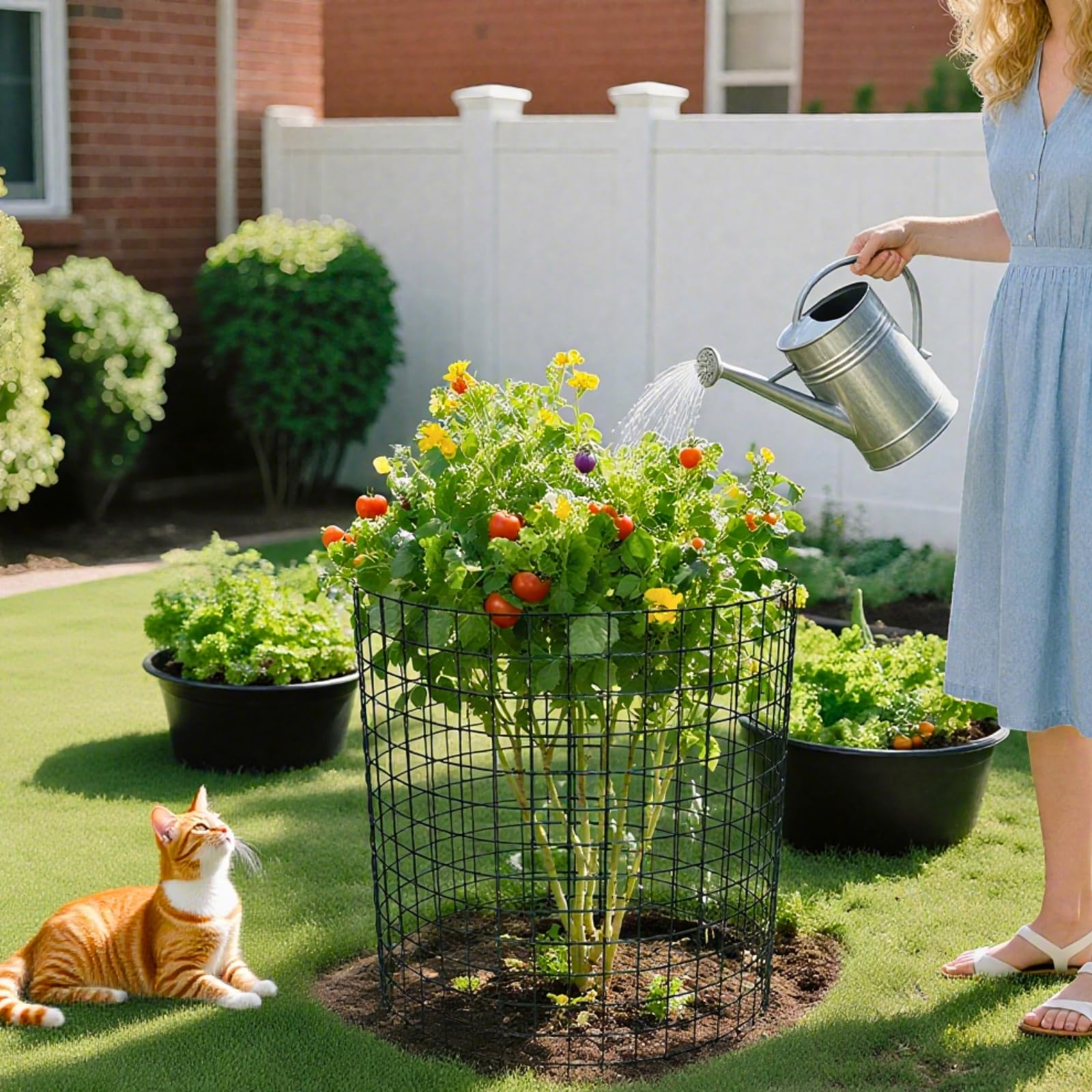 Anothera rectangular garden cage protects taller plants and beds with scalable protection